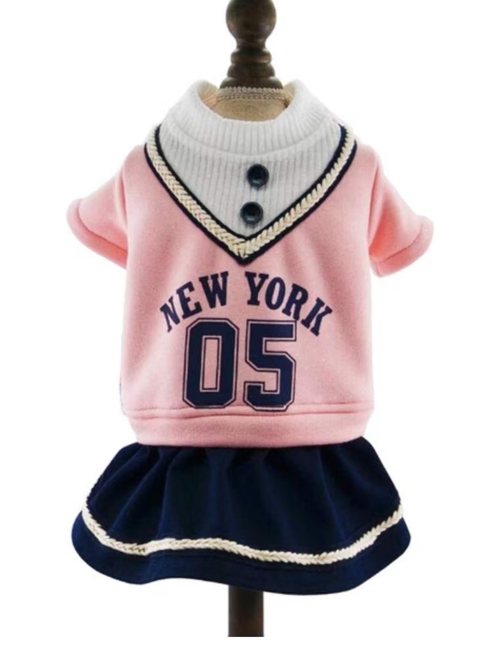 New York 05 Pink & Navy Dog Dress